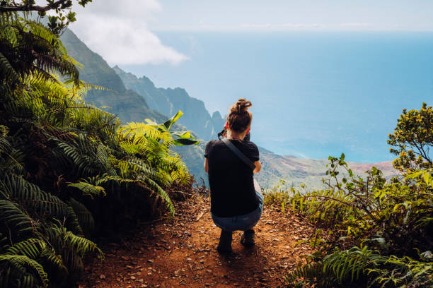 photographing the hawaiian landscape at sunset